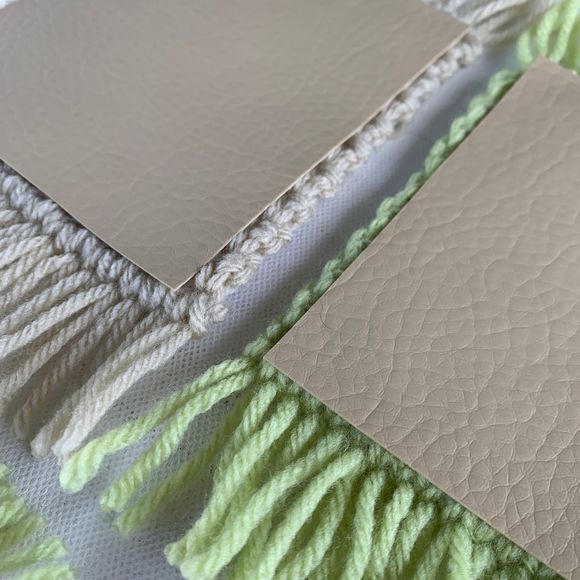 Mug Rugs Coasters Handmade Crochet Green Beige Fringe Vinyl Back Set of 4 - Picture 7 of 10